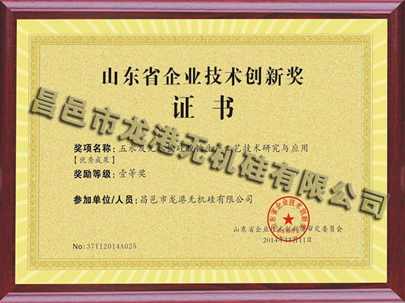 山東省企業(yè)技術(shù)創(chuàng)新成果一等獎